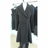 Wool like long coat with zipper at front